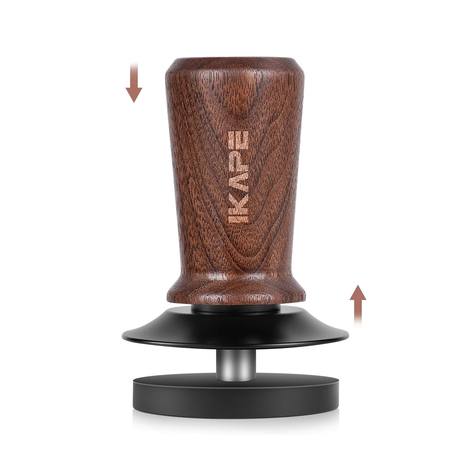 V3 Espresso Walnut Tamper with Calibrated Spring Loaded And Titanium PVD Coating Base Fit 51/54/58mm