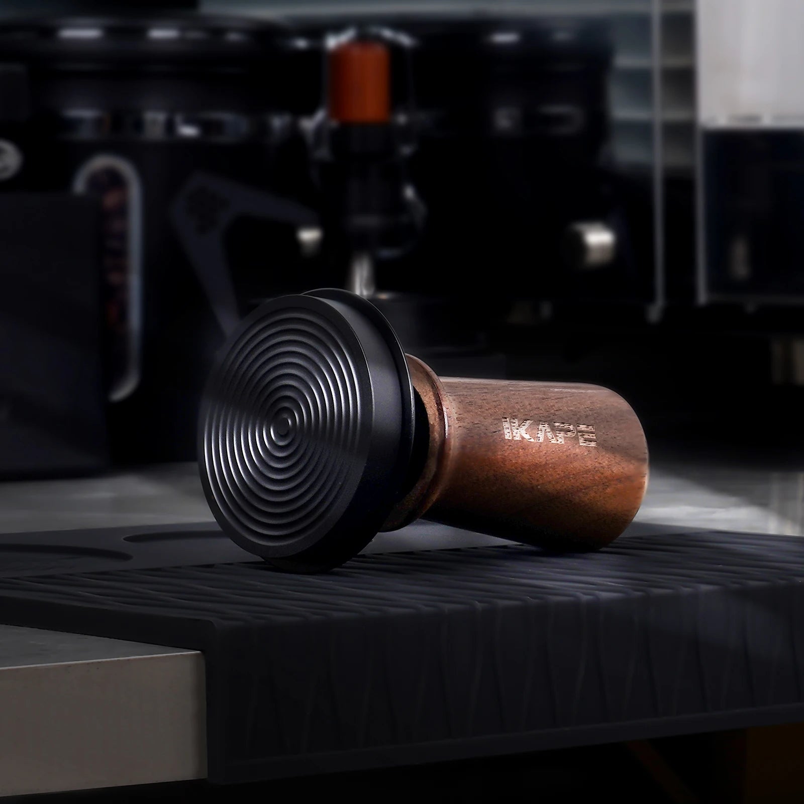 V3 Espresso Walnut Tamper with Calibrated Spring Loaded And Titanium PVD Coating Base Fit 51/54/58mm